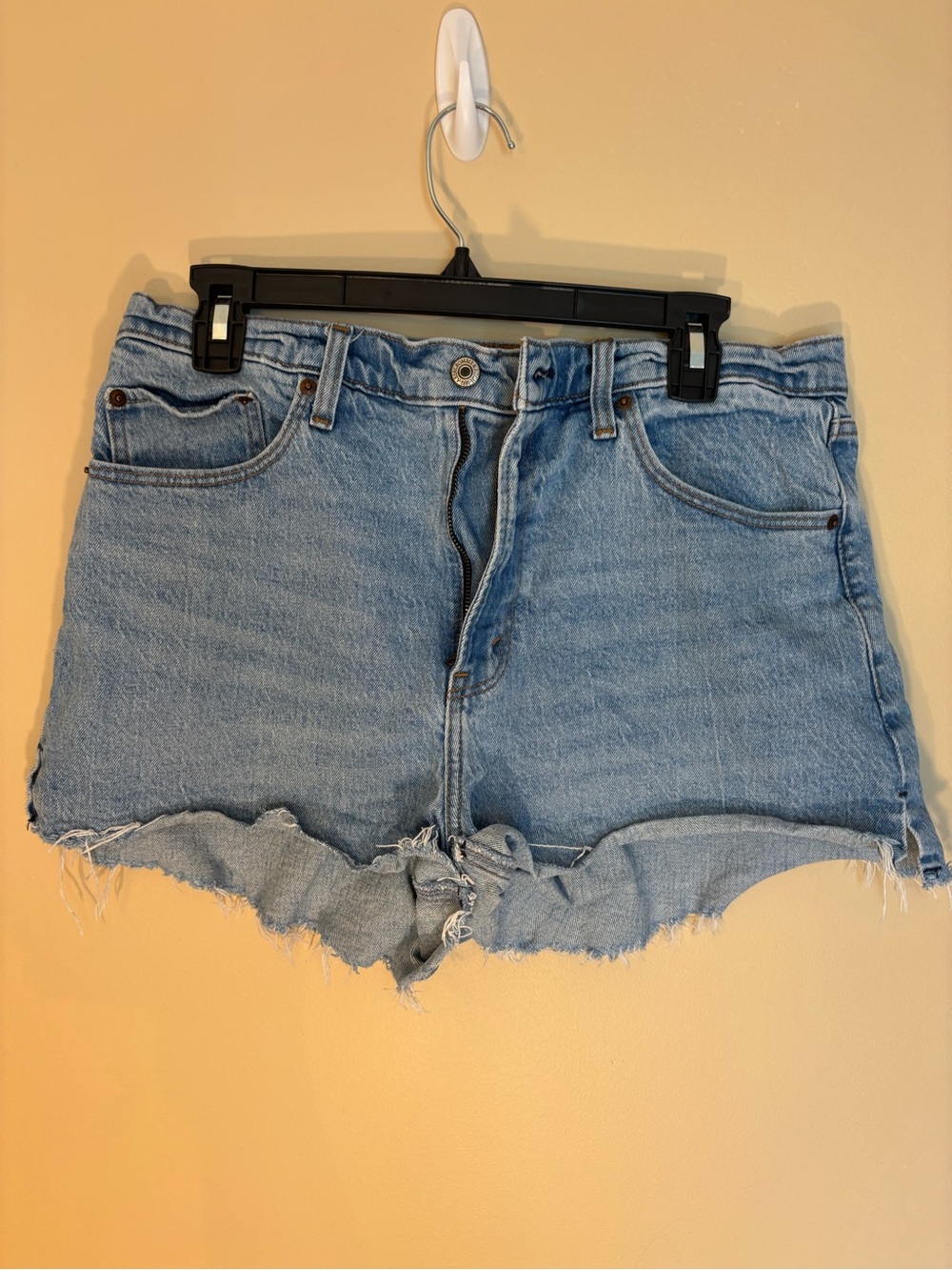 Abercrombie & Fitch Light Blue Distressed Denim Cutoff Shorts